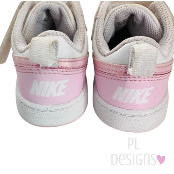 Nike Court Borough Low Recraft Sneakers White/Pink Girls 9C Little Kid Shoes - Picture 6 of 8